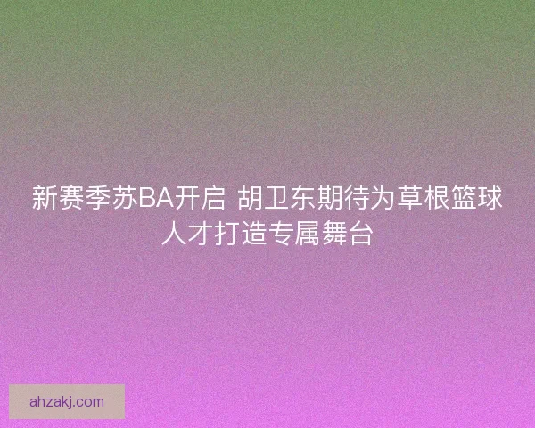 新赛季苏BA开启 胡卫东期待为草根篮球人才打造专属舞台